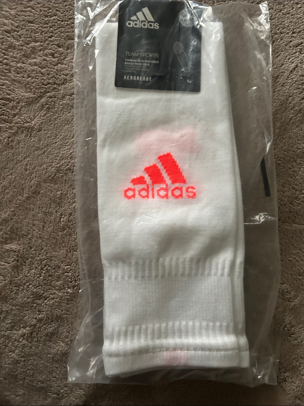 BAYERN OVERSOCK adidas White Crew Socks with Neon Coral Logo